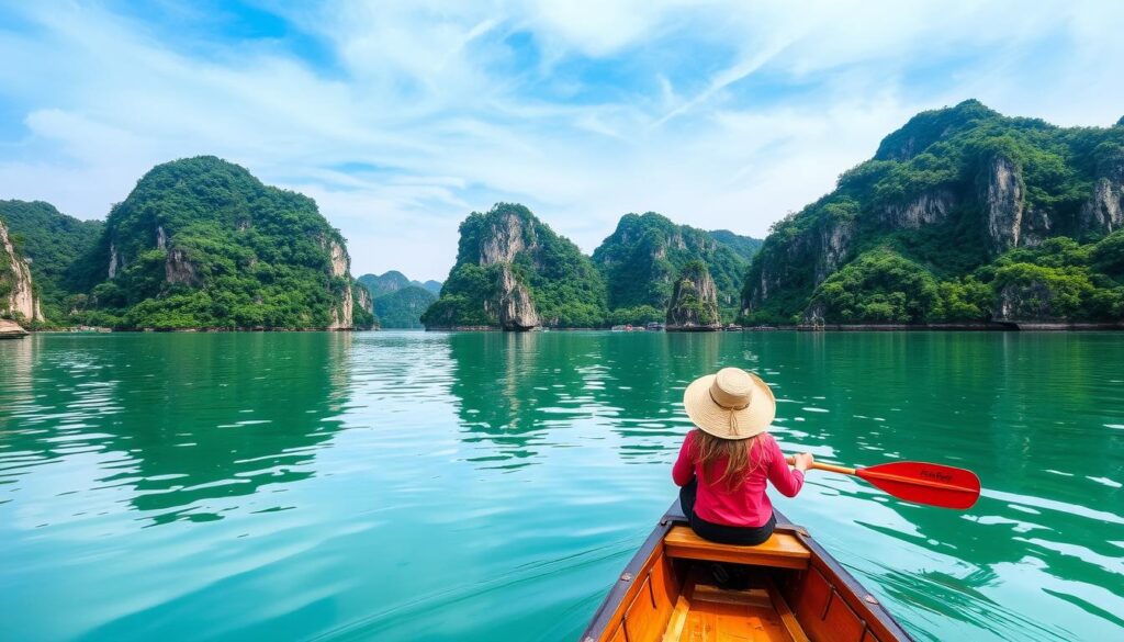 Canoeing Halong Bay Vietnam